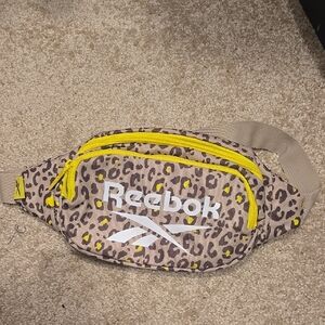 Reebok Leopard Print Fanny Pack with Yellow Accents